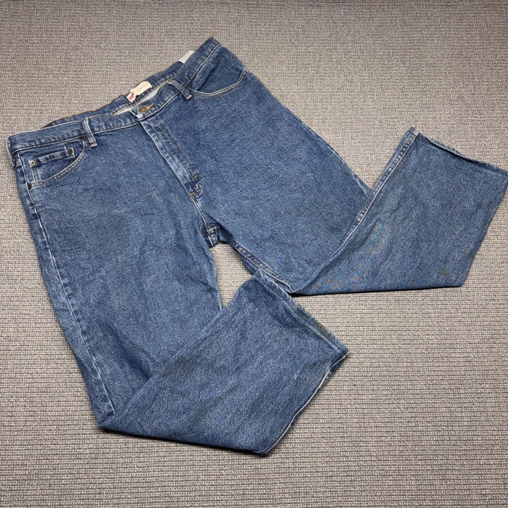Wrangler Premium Quality Mens 38x32 Blue Straight Leg Denim Jeans 112325449